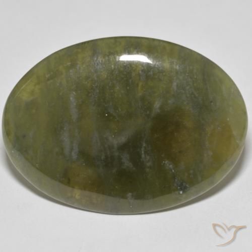 35.36ct Naturel Vert terreux Idocrase, ovale, Opaque
