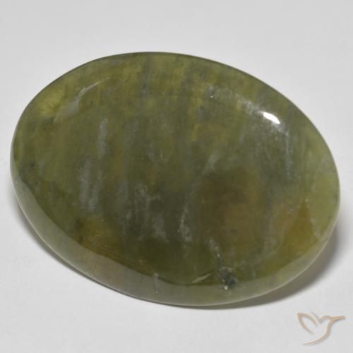 Idocrase Vert terreux naturelle ovale, 35.36 ct, Opaque