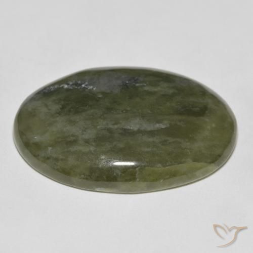 Idocrase Vert chaud naturelle ovale, 34.32 ct, Opaque