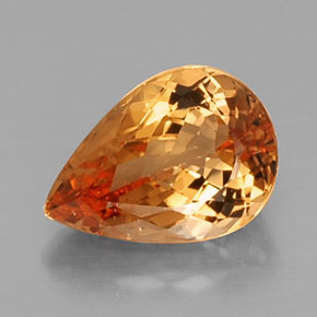 Topaze impériale orange naturelle en forme de poire, 5,05 ct, VS