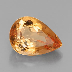 Topaze impériale orange naturelle en forme de poire, 5,05 ct, VS