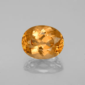 Topaze impériale orange naturelle coupe ovale, 3,84 ct, VVS