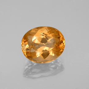 Topaze impériale orange naturelle coupe ovale, 3,84 ct, VVS