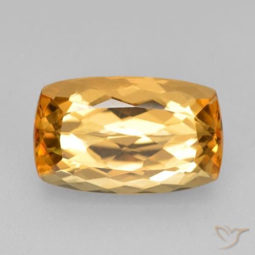 4.48ct Naturel Orange vif Topaze Impériale, Coussin, VVS