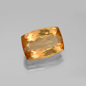 Topaze impériale orange naturelle coupe coussin, 5,91 ct, VVS