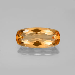 Topaze impériale orange moyen-foncé naturelle coupe coussin, 3,96 ct, VVS