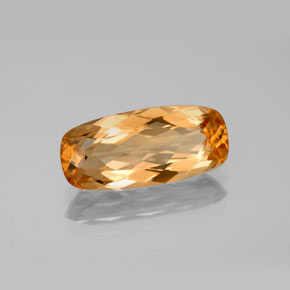 Topaze impériale orange moyen-foncé naturelle coupe coussin, 3,96 ct, VVS