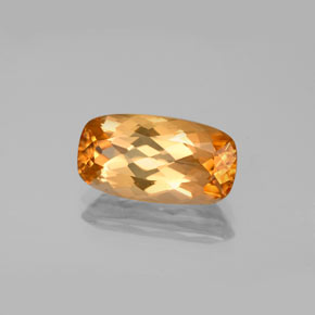Topaze impériale orange naturelle coupe coussin, 3,41 ct, VVS