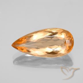 3.81ct Naturel Orange vif Topaze impériale, En forme de poire, VVS