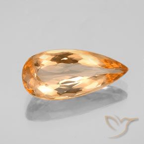 Topaze impériale Orange vif naturelle En forme de poire, 3.81 ct, VVS