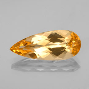 Topaze impériale orange naturelle en forme de poire, 4,14 ct, VVS