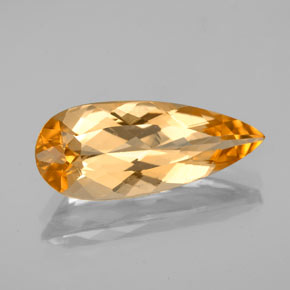 Topaze impériale orange naturelle en forme de poire, 4,14 ct, VVS