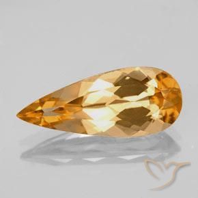 3.79ct Naturel Tiger orange Topaze Impériale, En forme de poire, VVS-VS