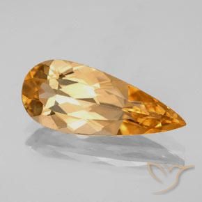 Topaze impériale Tiger orange naturelle En forme de poire, 3.79 ct, VVS-VS