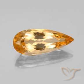 Topaze impériale Orange intense naturelle En forme de poire, 5.41 ct, VS