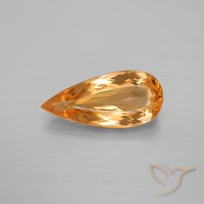 3.80ct Naturel Orange vif Topaze Impériale, En forme de poire, VVS
