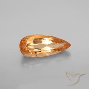 Topaze impériale Orange moyen naturelle En forme de poire, 5.55 ct, VVS