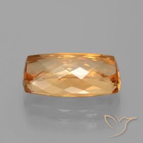 Topaze impériale Orange intense naturelle Coussin, 6.29 ct, VVS
