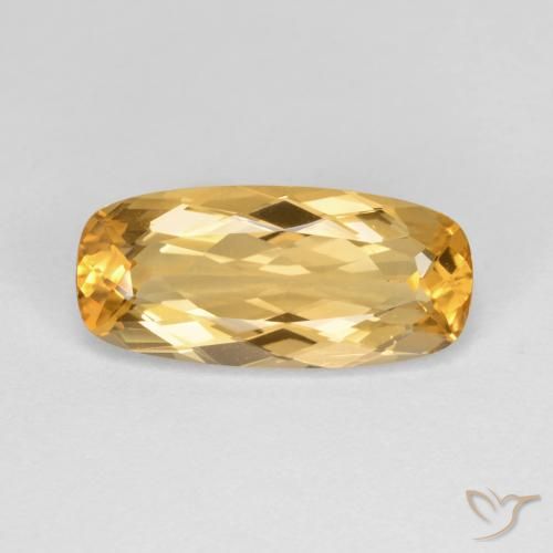 3.96ct Naturel Orange Doré Topaze Impériale, Coussin, VVS