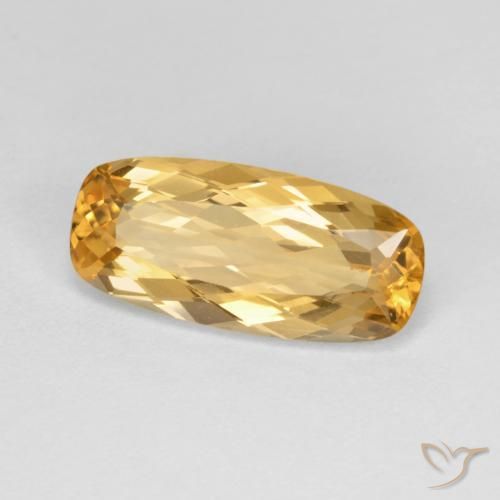 Topaze impériale Orange Doré naturelle Coussin, 3.96 ct, VVS
