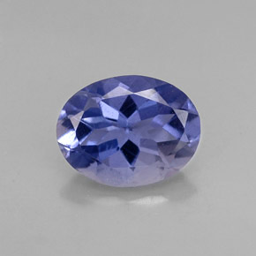 Iolite violet naturelle coupe ovale, 1,29 ct, VS
