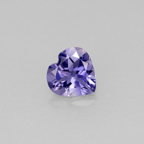 Iolite violet naturelle forme de coeur, 0,58 ct, VS
