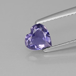 Iolite bleue naturelle forme de coeur, 0,48 ct, VS