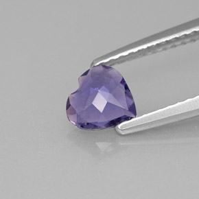 Iolite bleue naturelle forme de coeur, 0,48 ct, VS