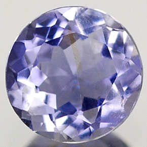 Iolite bleue naturelle coupe roude, 0,36 ct, VS