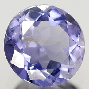 Iolite bleue naturelle coupe roude, 0,36 ct, VS