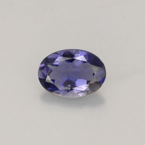 Iolite violet naturelle coupe ovale, 0,59 ct, VS