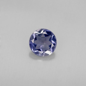 Iolite bleu violet naturelle coupe roude, 0,39 ct, VS
