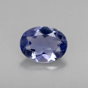 Iolite bleue naturelle coupe ovale, 0,83 ct, VVS-VS