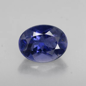 Iolite bleue naturelle coupe ovale, 1,23 ct, VS-SI