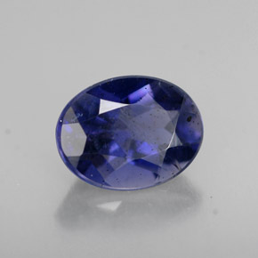 Iolite bleue naturelle coupe ovale, 1,23 ct, VS-SI