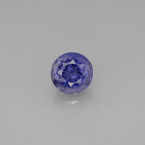 Iolite bleue naturelle coupe roude, 0,61 ct, VS