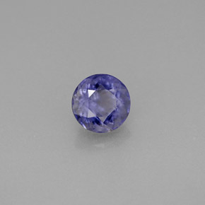 Iolite bleue naturelle coupe roude, 0,61 ct, VS