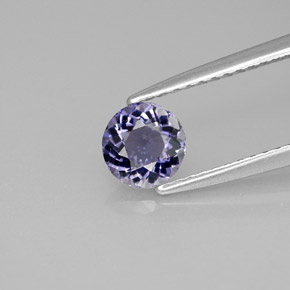 Iolite bleue naturelle coupe roude, 0,48 ct, VVS-VS