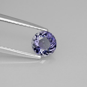 Iolite bleue naturelle coupe roude, 0,48 ct, VVS-VS