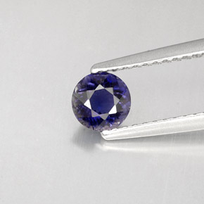 Iolite Violet Bleu naturelle Coupe roude, 0.44 ct, VS