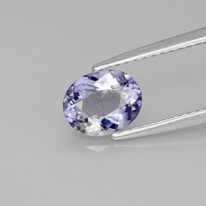 Iolite violet naturelle coupe ovale, 0,89 ct, VS