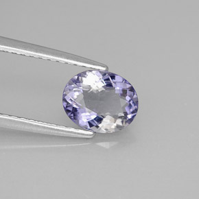 Iolite violet naturelle coupe ovale, 0,89 ct, VS
