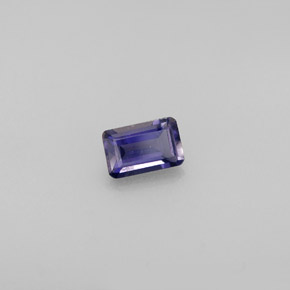 Iolite bleue naturelle taille émeraude, 0,50 ct, VS