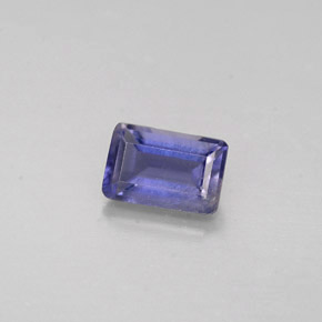 Iolite bleue naturelle taille émeraude, 0,49 ct, VS
