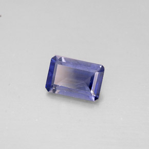 Iolite bleue naturelle taille émeraude, 0,42 ct, VS