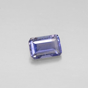 Iolite bleue naturelle taille émeraude, 0,46 ct, VS