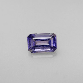 Iolite bleue naturelle taille émeraude, 0,48 ct, VS