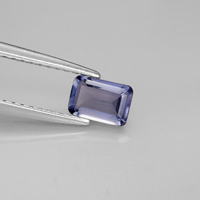 Iolite bleue naturelle taille émeraude, 0,45 ct, VS