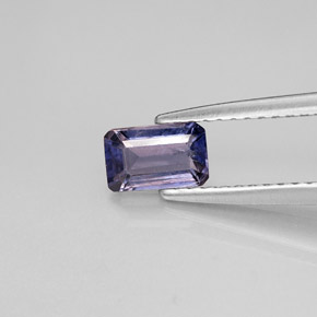 Iolite Violet Bleu naturelle Taille émeraude, 0.49 ct, VS