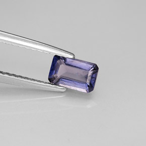 Iolite Violet Bleu naturelle Taille émeraude, 0.49 ct, VS